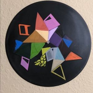 Cubism acrylic painting on vinyl 12” street art Og